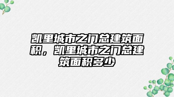 凱里城市之門總建筑面積，凱里城市之門總建筑面積多少