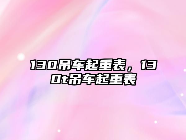 130吊車起重表，130t吊車起重表