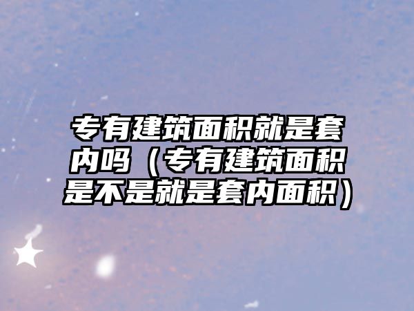 專有建筑面積就是套內(nèi)嗎（專有建筑面積是不是就是套內(nèi)面積）