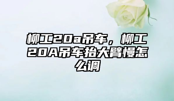 柳工20a吊車，柳工20A吊車抬大臂慢怎么調