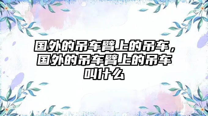 國(guó)外的吊車臂上的吊車，國(guó)外的吊車臂上的吊車叫什么