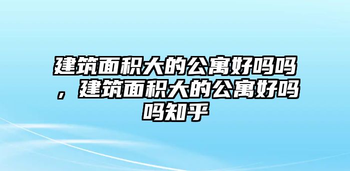 建筑面積大的公寓好嗎嗎，建筑面積大的公寓好嗎嗎知乎