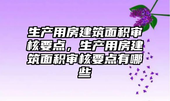 生產用房建筑面積審核要點，生產用房建筑面積審核要點有哪些