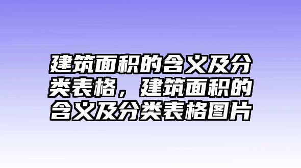 建筑面積的含義及分類表格，建筑面積的含義及分類表格圖片