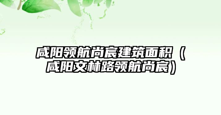 咸陽領航尚宸建筑面積（咸陽文林路領航尚宸）