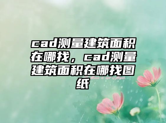 cad測量建筑面積在哪找，cad測量建筑面積在哪找圖紙