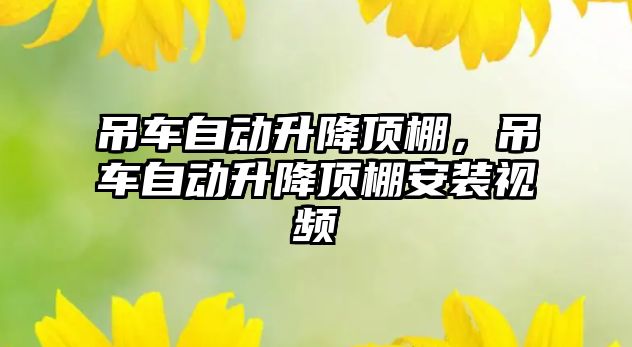 吊車自動升降頂棚，吊車自動升降頂棚安裝視頻