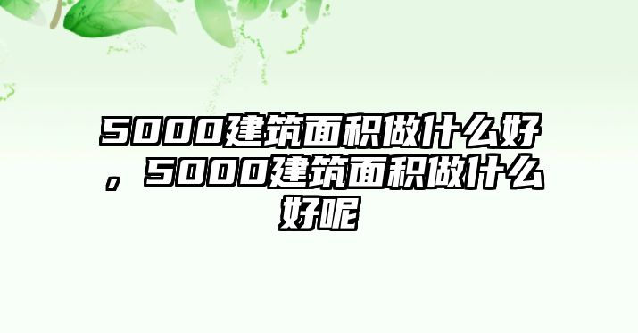 5000建筑面積做什么好，5000建筑面積做什么好呢