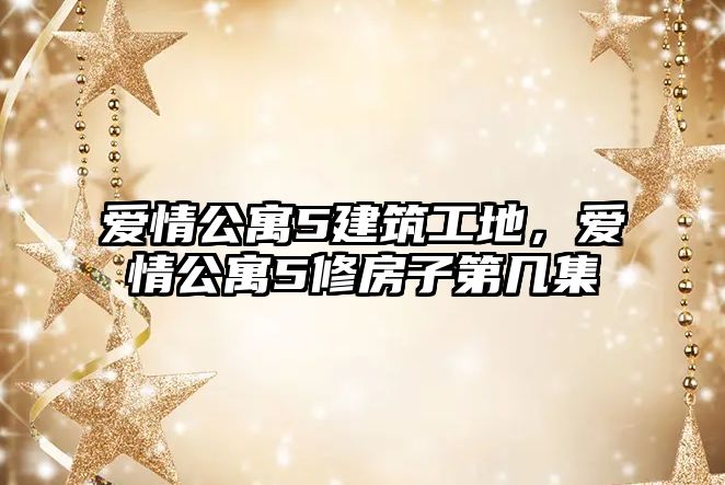 愛情公寓5建筑工地，愛情公寓5修房子第幾集