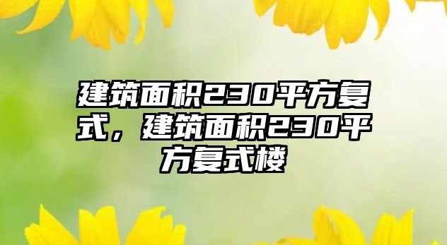 建筑面積230平方復(fù)式，建筑面積230平方復(fù)式樓