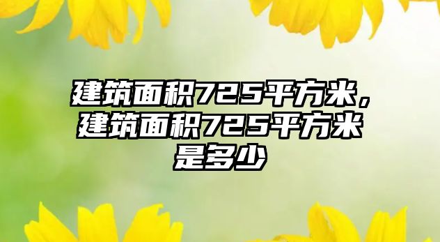 建筑面積725平方米，建筑面積725平方米是多少