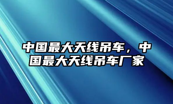 中國(guó)最大天線吊車，中國(guó)最大天線吊車廠家