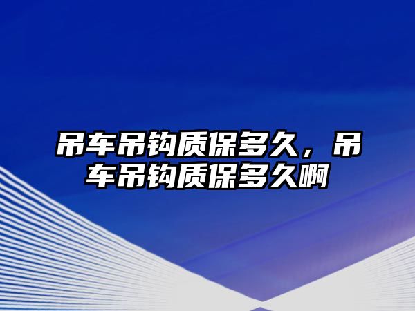 吊車吊鉤質(zhì)保多久，吊車吊鉤質(zhì)保多久啊