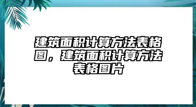 建筑面積計(jì)算方法表格圖，建筑面積計(jì)算方法表格圖片