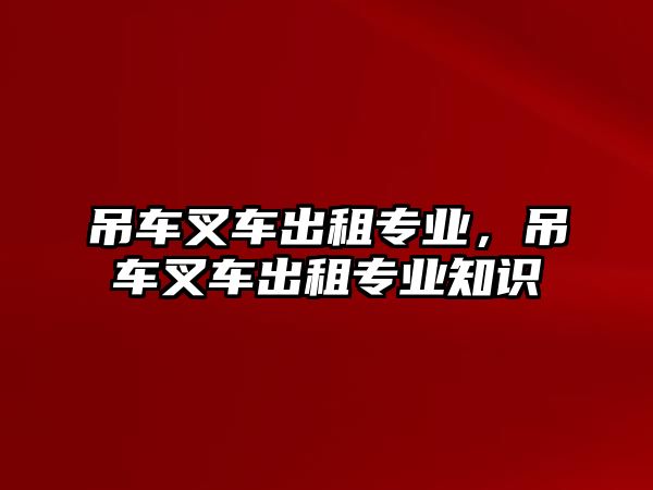 吊車叉車出租專業(yè)，吊車叉車出租專業(yè)知識