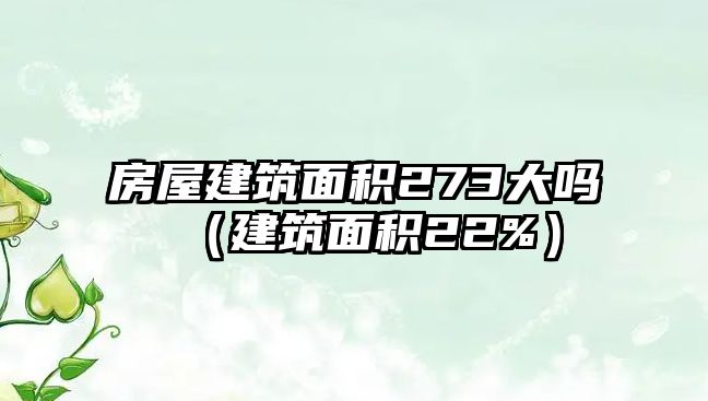 房屋建筑面積273大嗎（建筑面積22%）