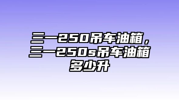 三一250吊車油箱，三一250s吊車油箱多少升