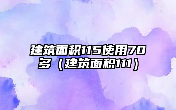 建筑面積115使用70多（建筑面積111）