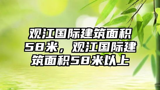 觀江國際建筑面積58米，觀江國際建筑面積58米以上