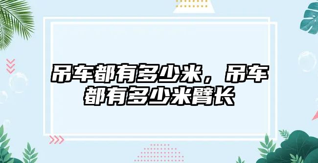 吊車都有多少米，吊車都有多少米臂長