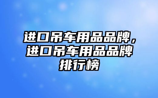 進(jìn)口吊車用品品牌，進(jìn)口吊車用品品牌排行榜