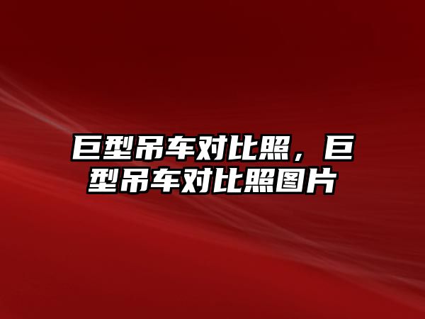 巨型吊車對比照，巨型吊車對比照圖片