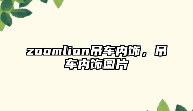 zoomlion吊車內(nèi)飾，吊車內(nèi)飾圖片