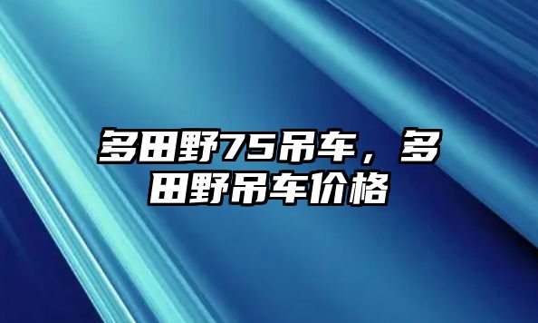 多田野75吊車，多田野吊車價格