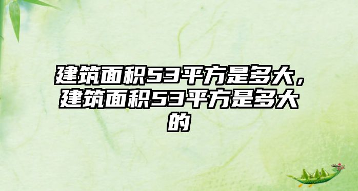 建筑面積53平方是多大，建筑面積53平方是多大的