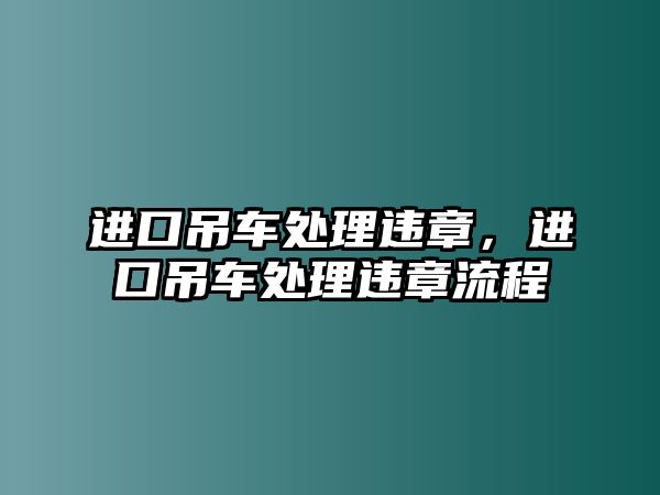 進(jìn)口吊車處理違章，進(jìn)口吊車處理違章流程