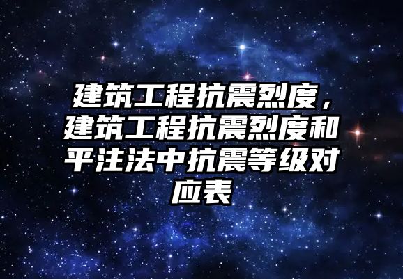 建筑工程抗震烈度，建筑工程抗震烈度和平注法中抗震等級對應(yīng)表