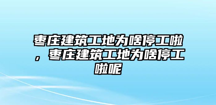 棗莊建筑工地為啥停工啦，棗莊建筑工地為啥停工啦呢