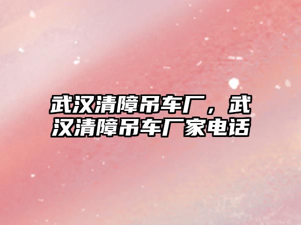 武漢清障吊車廠，武漢清障吊車廠家電話