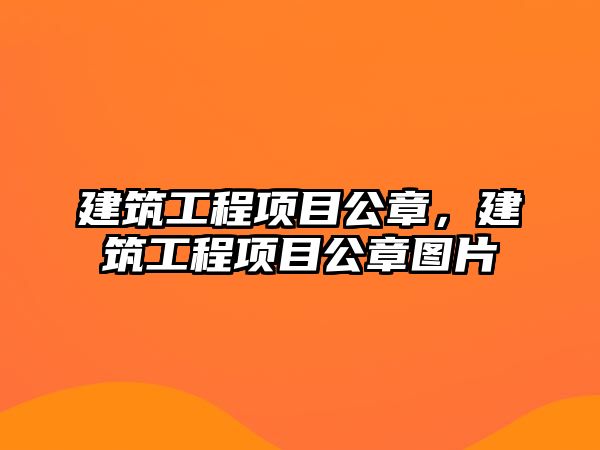 建筑工程項目公章，建筑工程項目公章圖片