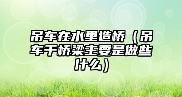 吊車在水里造橋（吊車干橋梁主要是做些什么）