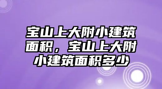 寶山上大附小建筑面積，寶山上大附小建筑面積多少