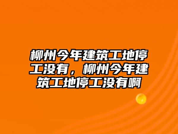 柳州今年建筑工地停工沒有，柳州今年建筑工地停工沒有啊