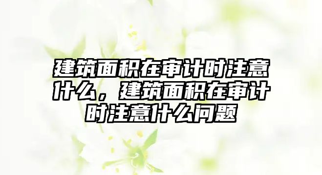 建筑面積在審計時注意什么，建筑面積在審計時注意什么問題