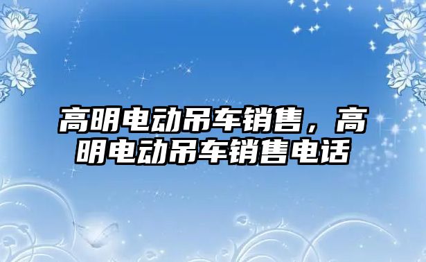 高明電動吊車銷售，高明電動吊車銷售電話