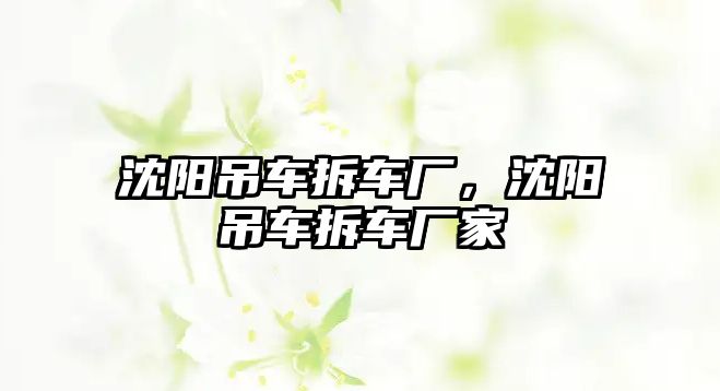 沈陽吊車拆車廠，沈陽吊車拆車廠家