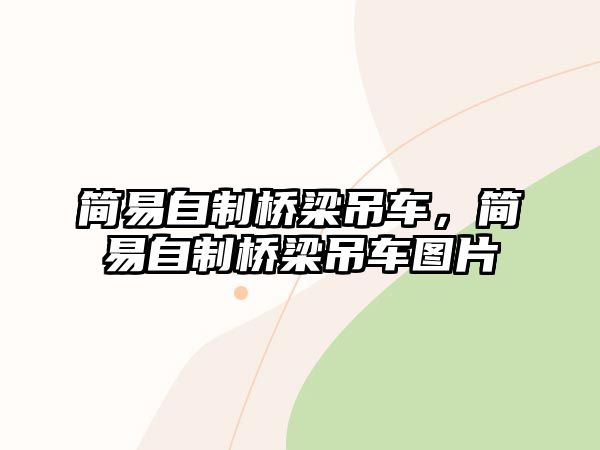 簡易自制橋梁吊車，簡易自制橋梁吊車圖片