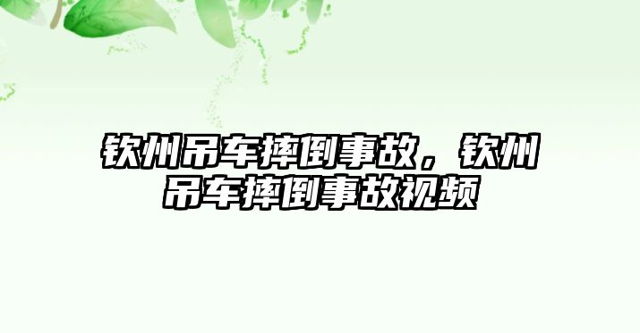 欽州吊車摔倒事故，欽州吊車摔倒事故視頻