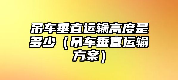 吊車垂直運(yùn)輸高度是多少（吊車垂直運(yùn)輸方案）