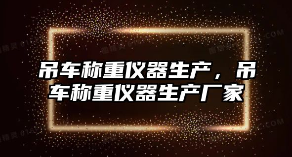 吊車稱重儀器生產(chǎn)，吊車稱重儀器生產(chǎn)廠家