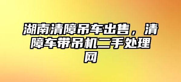 湖南清障吊車出售，清障車帶吊機(jī)二手處理網(wǎng)