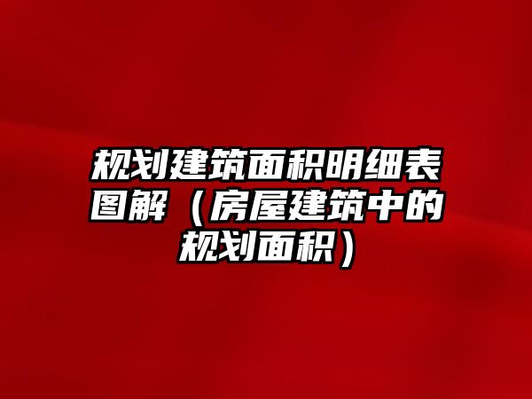 規(guī)劃建筑面積明細(xì)表圖解（房屋建筑中的規(guī)劃面積）