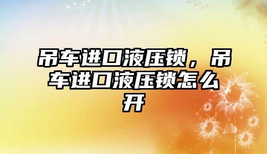 吊車進口液壓鎖，吊車進口液壓鎖怎么開