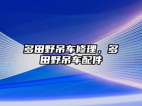 多田野吊車修理，多田野吊車配件