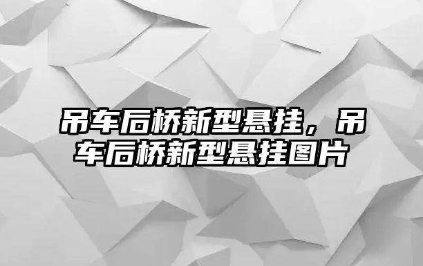 吊車后橋新型懸掛，吊車后橋新型懸掛圖片