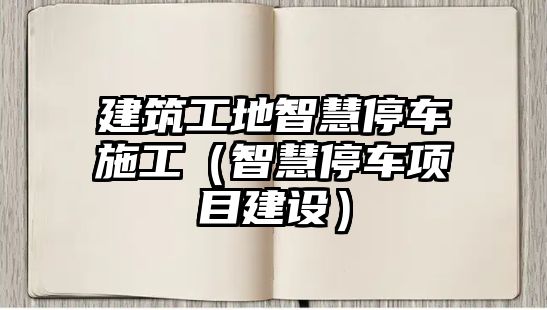 建筑工地智慧停車施工（智慧停車項目建設）